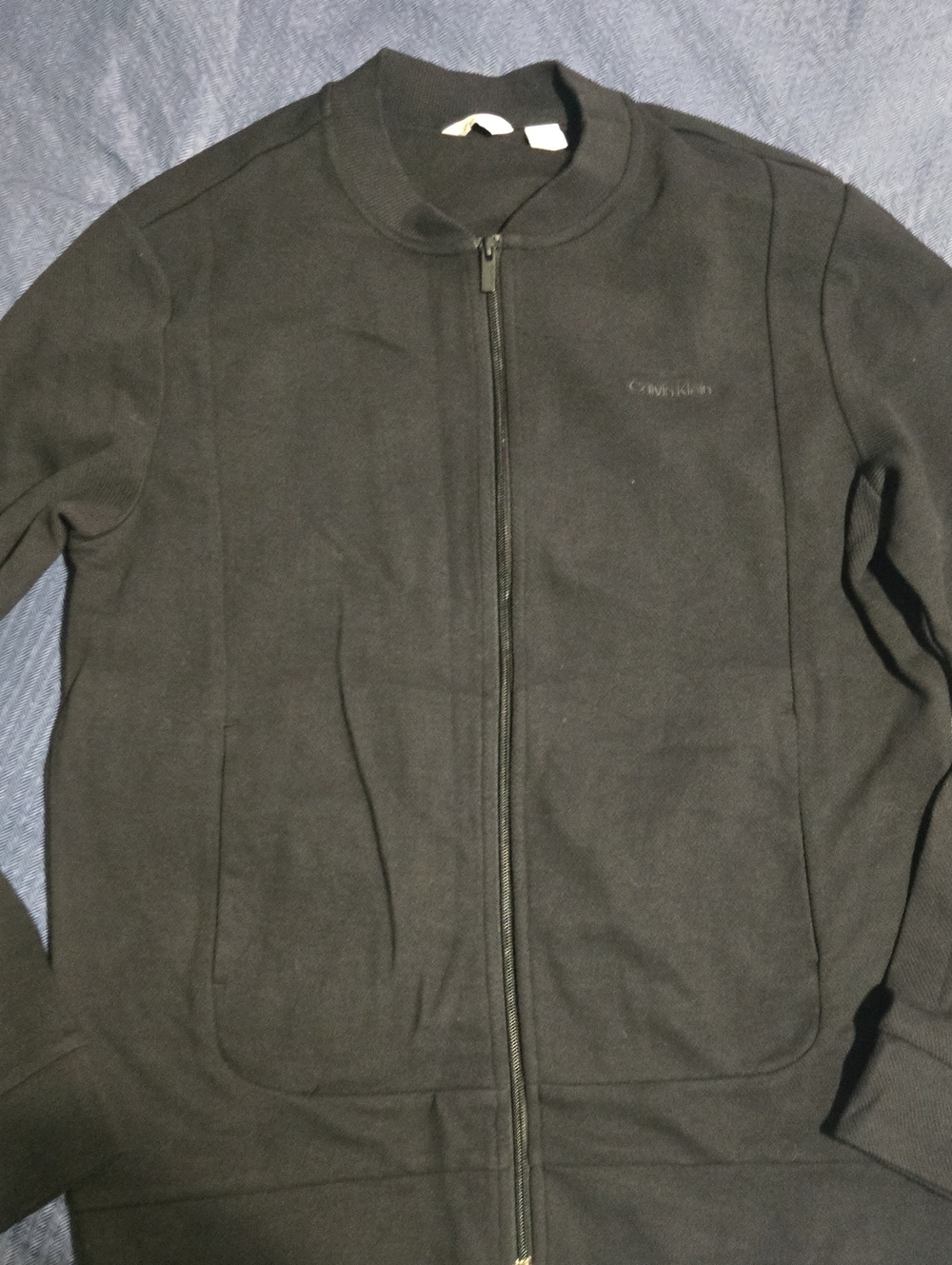 Calvin Klein Men's Black Full-Zip Bomber Jacket